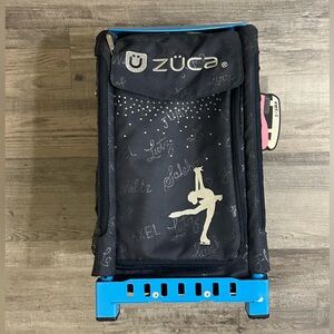 ZÜCA Black Dance Rolling Bag with Blue Frame